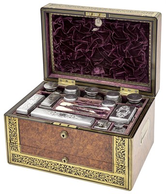 Lot 210 - Victorian Sterling Silver and Glass Dressing...