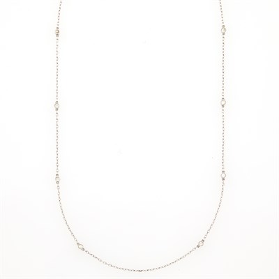 Lot 1137 - Platinum and Diamond Chain Necklace