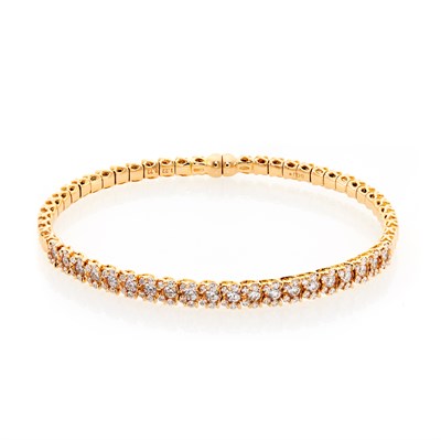 Lot 1270 - Rose Gold and Diamond Bangle Bracelet