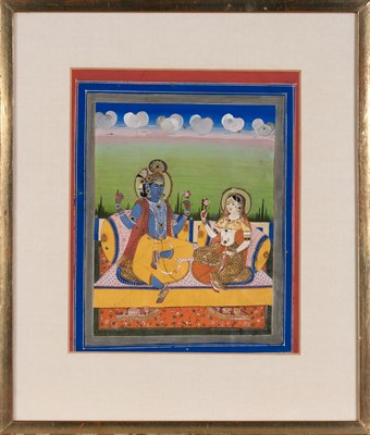 Lot 328 - Indian Gouache on Paper Miniature Painting...