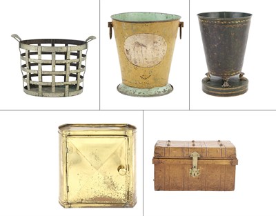Lot 136 - Group of Metal Paper Bins and Other Articles...
