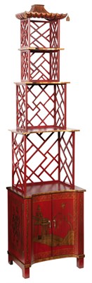 Lot 178 - Chelsea House Red Japanned and Parcel Gilt...