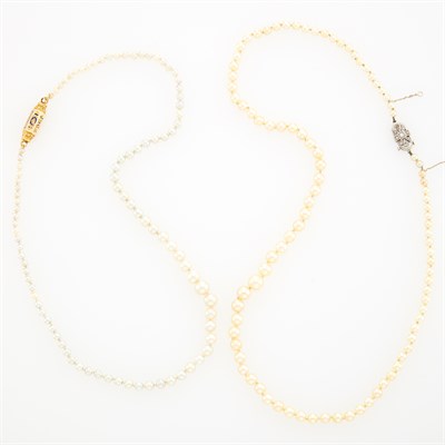 Lot 137 - Two Cultured Pearl Necklaces