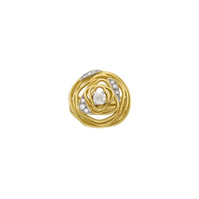 Lot 16 - Andrew Grima Gold, Platinum and Diamond Ring