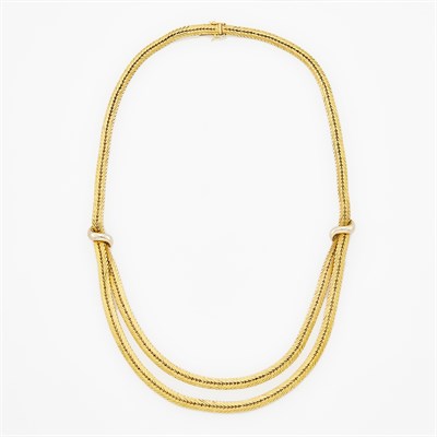 Lot 1039 - Two-Color Gold Swag Necklace