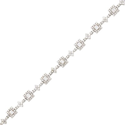 Lot 41 - White Gold and Diamond Link Bracelet