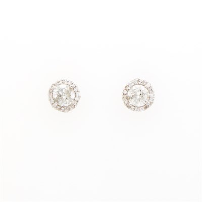 Lot 106 - Pair of White Gold and Diamond Stud Earrings