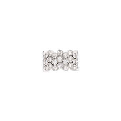 Lot 36 - Three White Gold and Diamond Stacking Band Rings