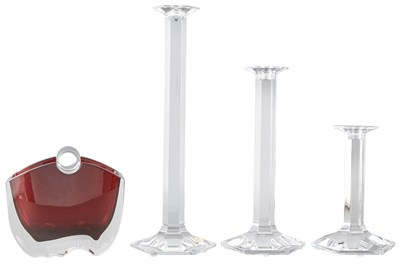 Lot 264 - Baccarat Glass Oceanie Vase In translucent red...