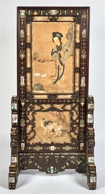 Lot 15 - A Large Southern Chinese Embellished Hardwood...