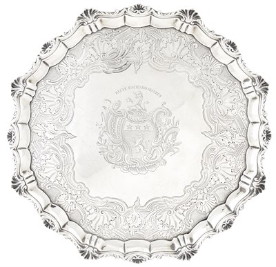 Lot 187 - George II Sterling Silver Salver John Robinson,...