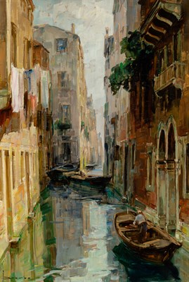 Lot 10 - Angelo Brombo Italian, 1893-1962 Venice Signed...