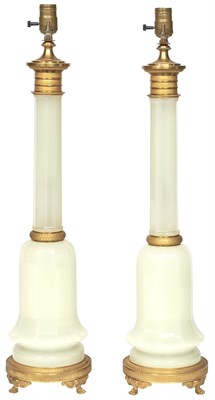Lot 371 - Pair of George IV Style Opaline Glass and...