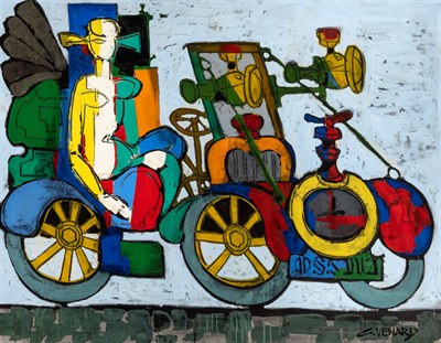 Lot 19 - Claude Venard French, 1913-1999 Car and Driver,...