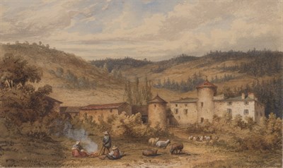 Lot 16 - French School 19th Century Outside a Village...