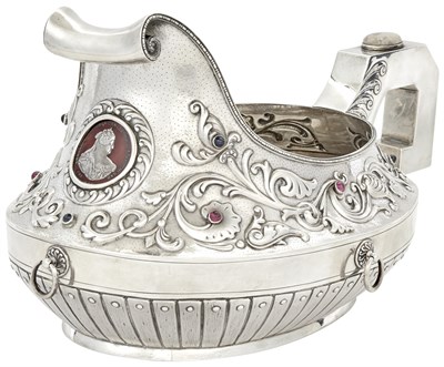 Lot 151 - RRussian Silver Large Kovsh Maker's mark VK,...