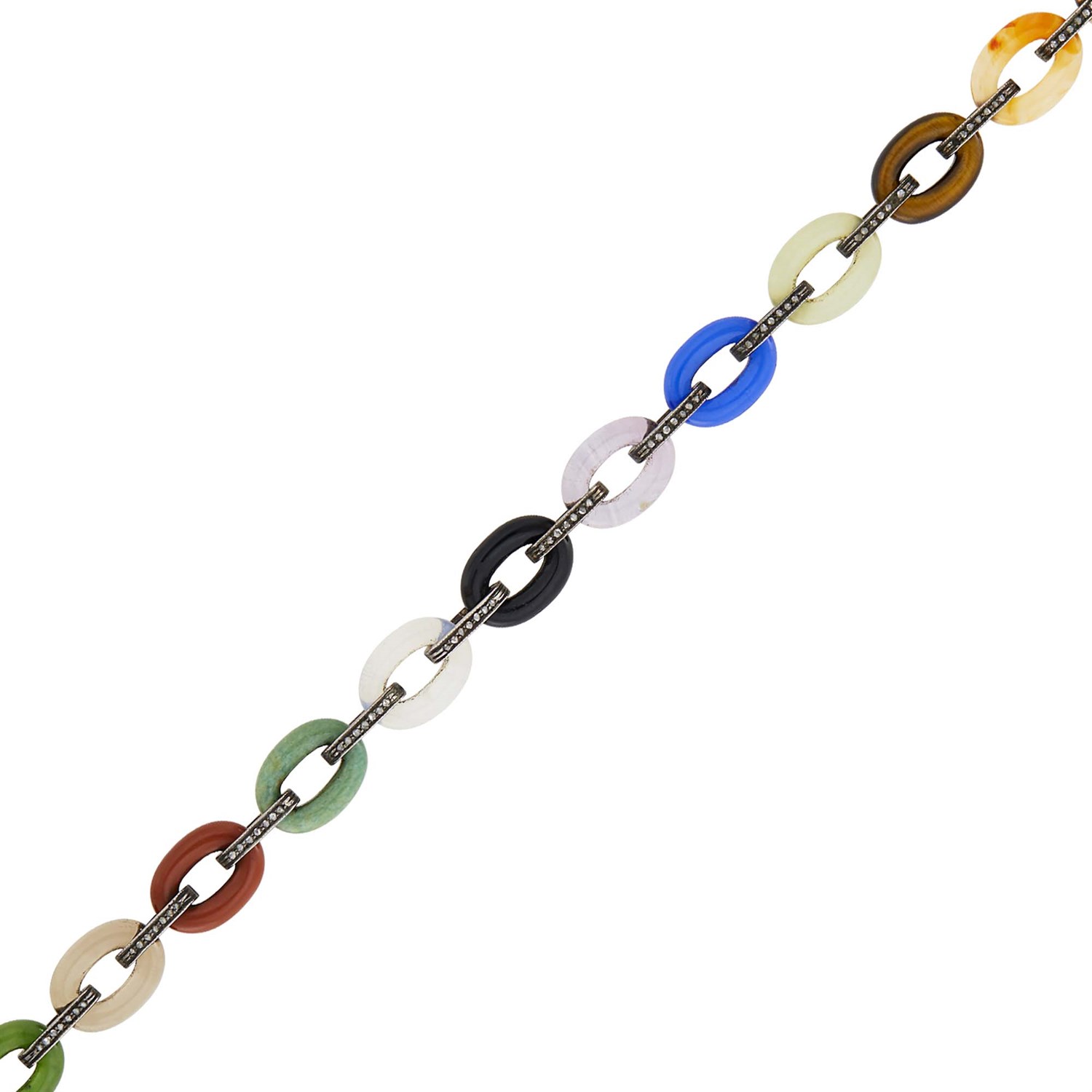Lot 110 - Fabergé Jeweled Gold-Mounted Hardstone Link...