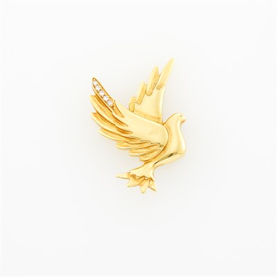 Lot 84 - Tiffany & Co., Paloma Picasso Gold and Diamond 'Dove' Brooch