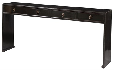Lot 240 - Chinese Black Lacquered Console Height 33...