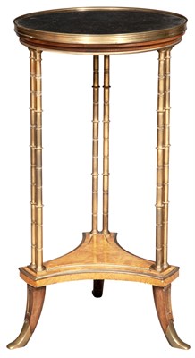 Lot 129 - Neoclassical Style Burrwood, Brass and Marble...