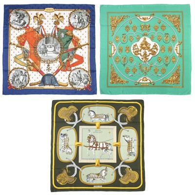 Lot 1305 - Hermès Three Silk Scarves