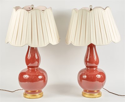 Lot 233 - Pair of Chinese Style Oxblood Glazed Double...