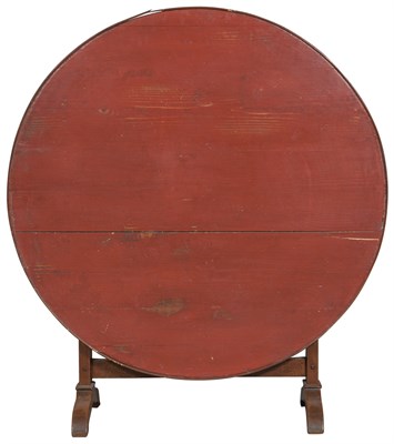 Lot 243 - Oak and Red-Stained Pine Joined Drop-Leaf...