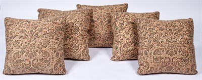 Lot 239 - Group of Five Square Pillows in Fortuny Fabric...