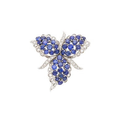 Lot 113 - White Gold, Sapphire and Diamond Brooch