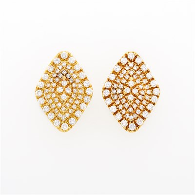 Lot 192 - Pair of Gold and Diamond Earclips
