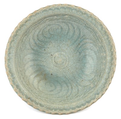 Lot 89 - A Thai Sawankhalok Celadon Earthenware Bowl...
