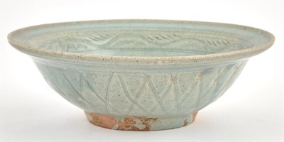 Lot 88 - A Thai Sawankhalok Celadon Earthenware Bowl...