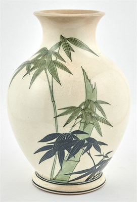 Lot 181 - A Japanese Glazed and Painted Earthenware Vase...