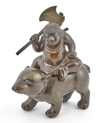 Lot 176 - A Japanese Bronze Koro and Cover in the form...