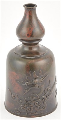 Lot 173 - A Japanese Patinated Bronze Mallet-Form Vase...