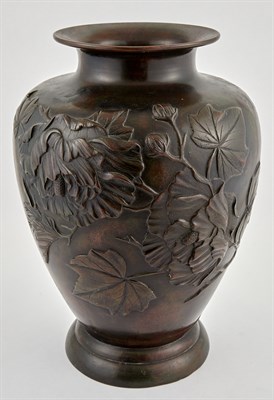 Lot 170 - A Large Japanese Bronze Vase Meiji period Of...
