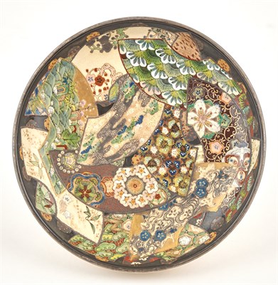 Lot 158 - A Japanese Enameled Satsuma Earthenware Dish...