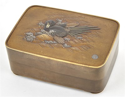 Lot 156 - A Fine Japanese Mixed Metal Box and Cover...