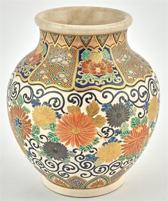 Lot 149 - A Japanese Satsuma Earthenware Vase Meiji...