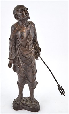 Lot 128 - A Japanese Cast Bronze Figure of a Rakkan...