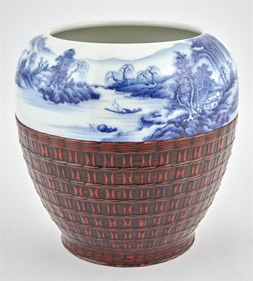 Lot 141 - A Japanese Lacquered Koransha Porcelain Vase...