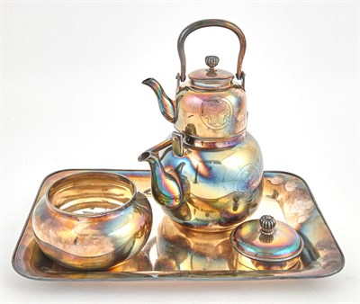 Lot 117 - A Japanese Silver Tea Service Y. Konoki,...