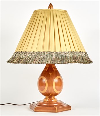 Lot 127 - Contemporary Design Turned Wood Geometric Lamp...