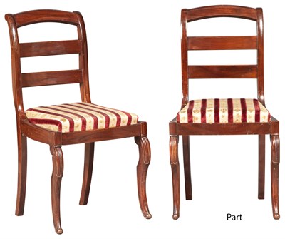 Lot 144 - Set of Six Restauration Mahogany Dining Chairs...
