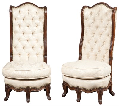 Lot 93 - Pair of Louis XV Style Button-Tufted...