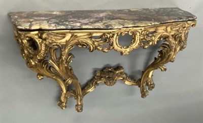 Lot 201 - Louis XV Style Giltwood Marble Top Console...