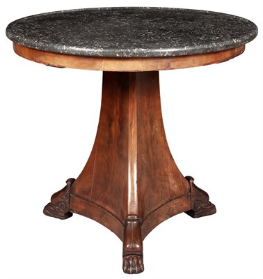 Lot 166 - Restauration Mahogany and Marble Center Table...