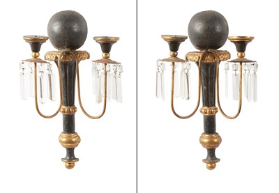 Lot 180 - Pair of Continental Painted and Parcel-Gilt...