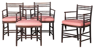 Lot 278 - Assembled Set of Four English 'Bamboo'-Turned...