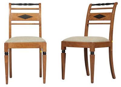 Lot 261 - Pair of Biedermeier Maple and Part-Ebonized...